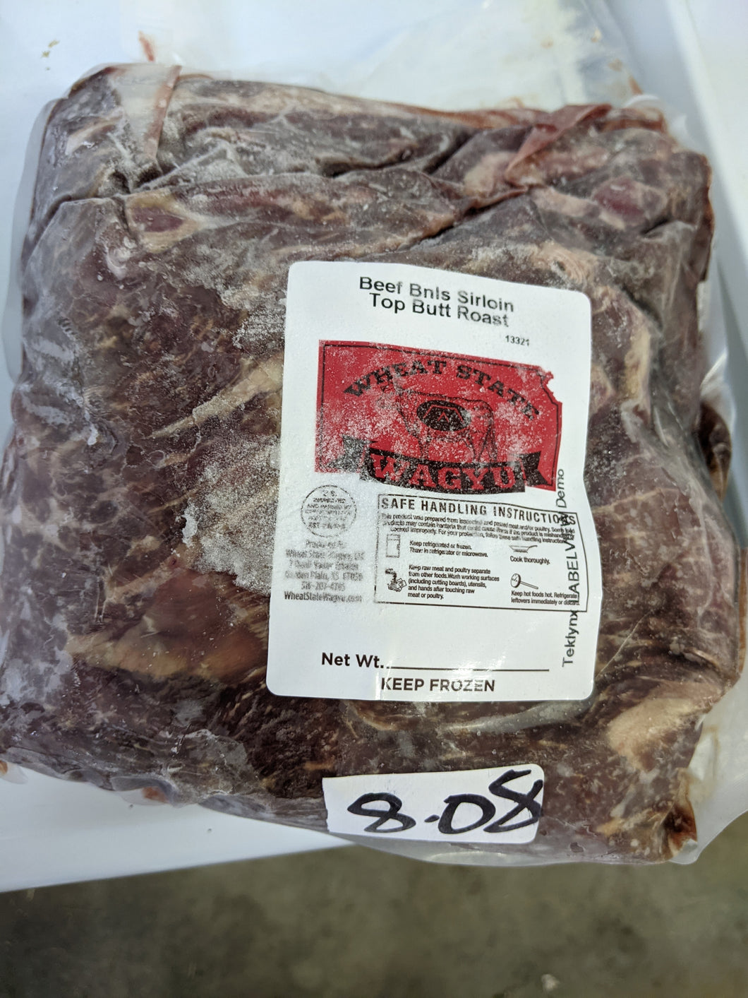 Full Blood Beef Boneless Top Butt Sirloin 9.48 pounds