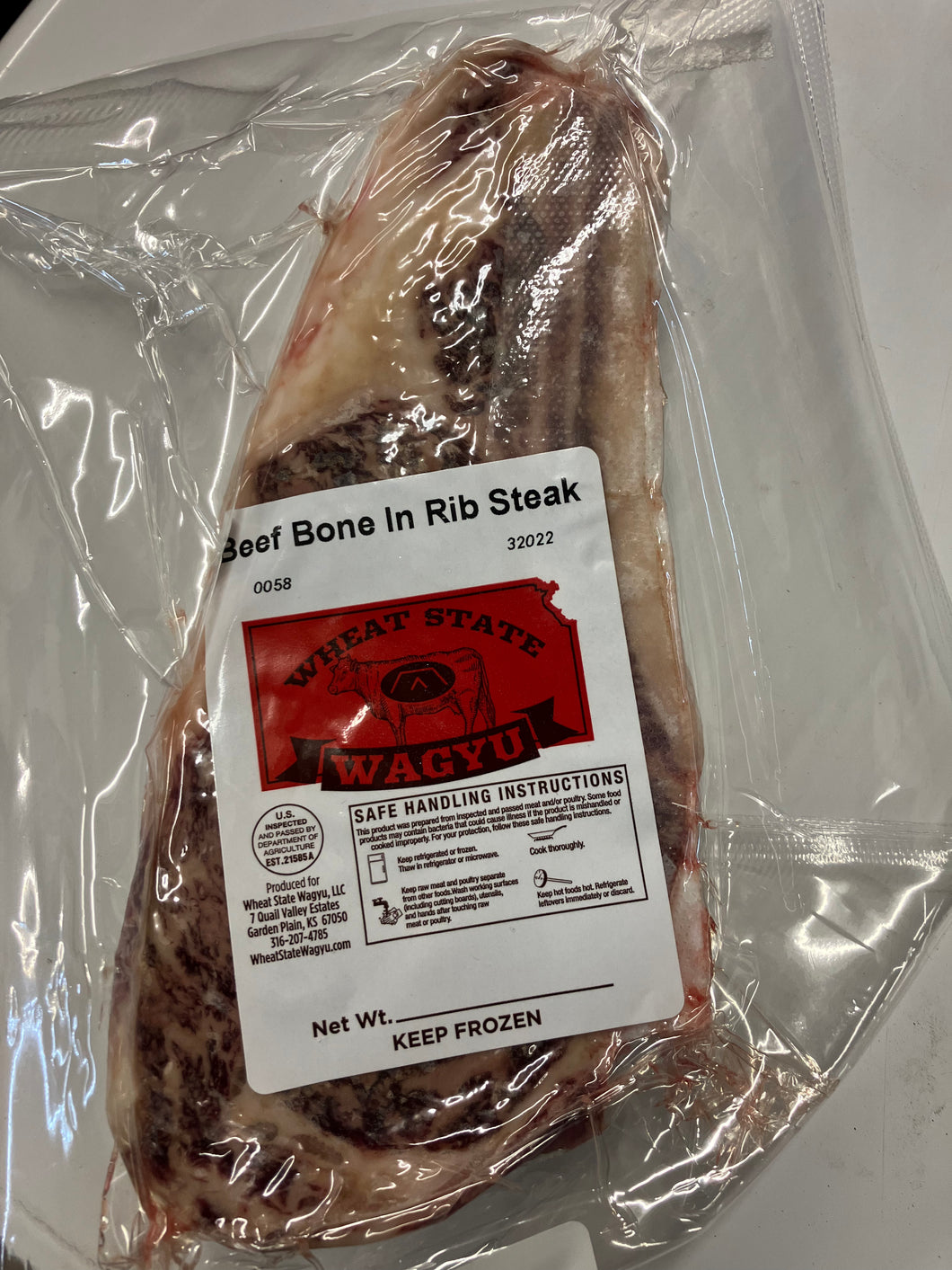 Full blood Beef bone in rib steak